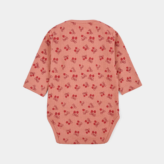 Infant Unisex Thermal Basic Romper Little Bow