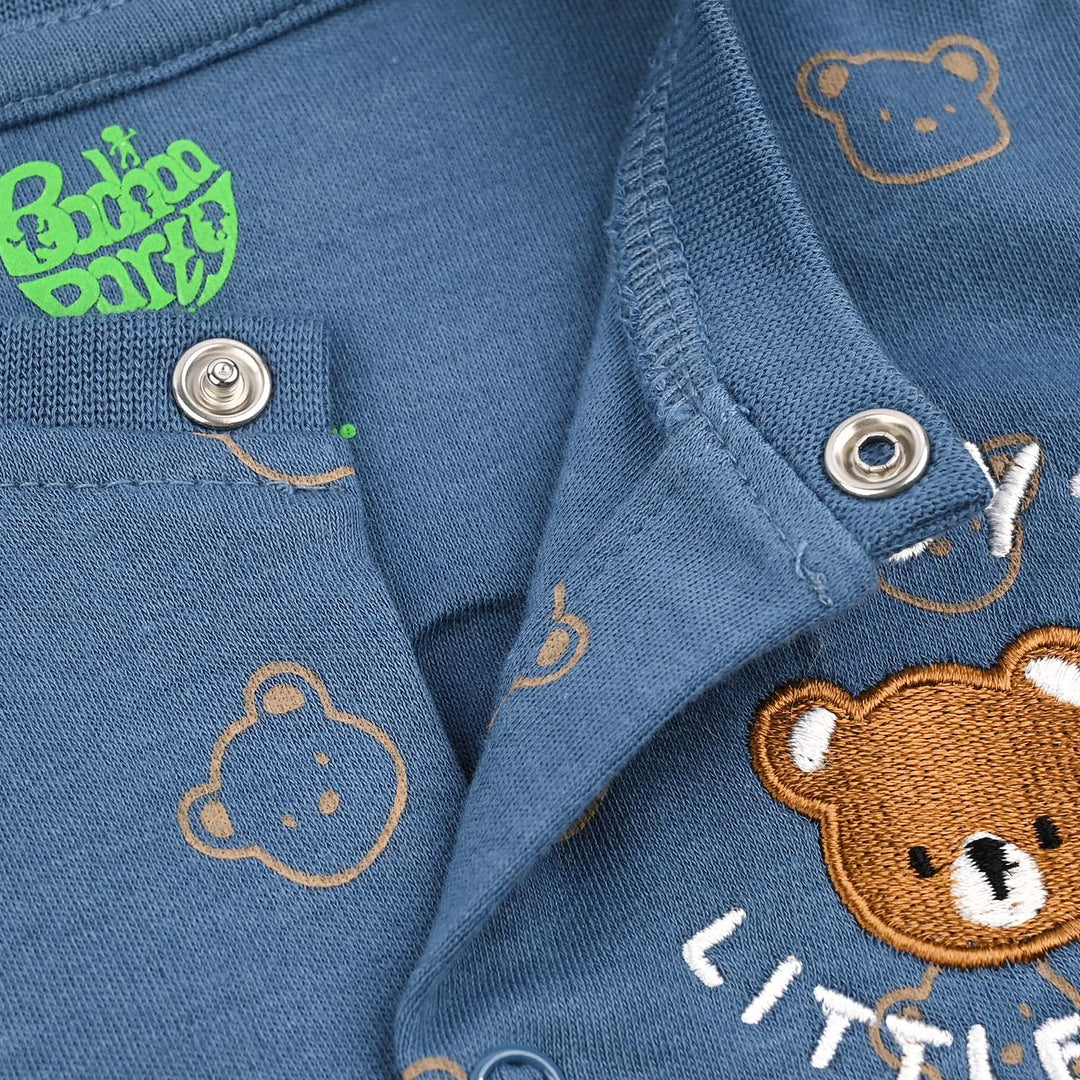 Infant Boys Cotton Interlock Knitted Romper Little Cub-Stellar