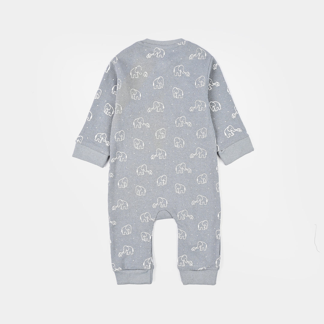 Infant Boys Thermal Knitted Romper Elephant - Grey