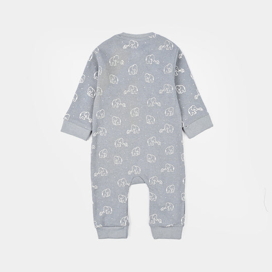 Infant Boys Thermal Knitted Romper Elephant - Grey