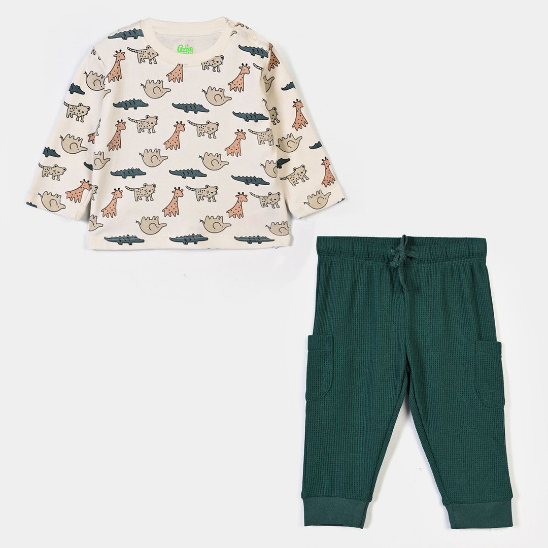 Infant Boys Cotton Interlock Knitted Suit My Friends