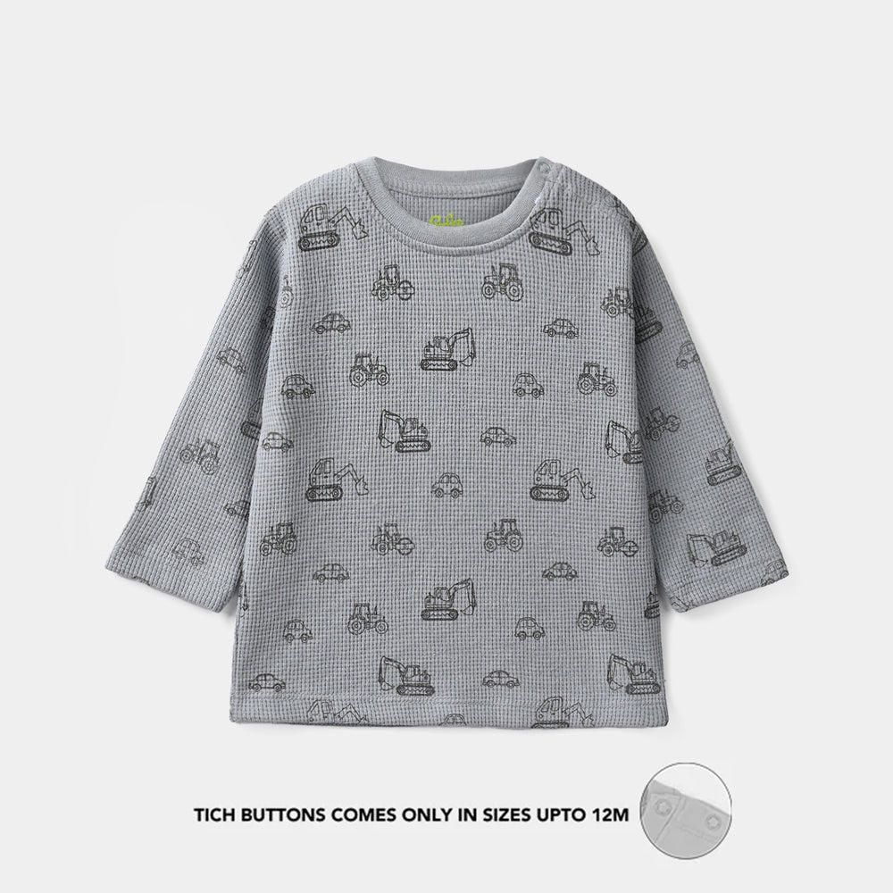 Infant Boys Thermal Knitted Suit Happy-Grey