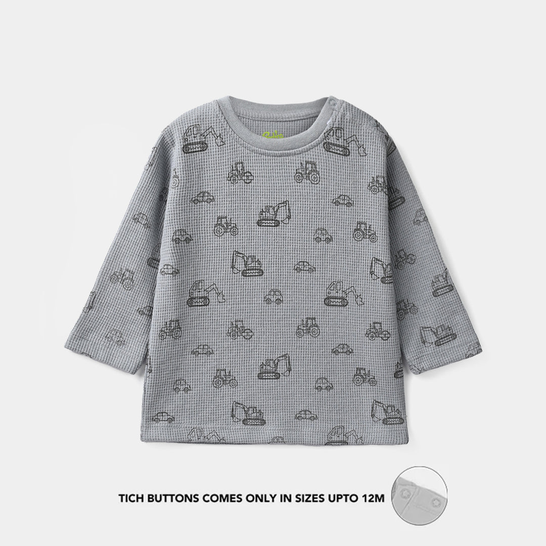 Infant Boys Thermal Knitted Suit Happy-Grey