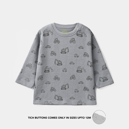 Infant Boys Thermal Knitted Suit Happy-Grey