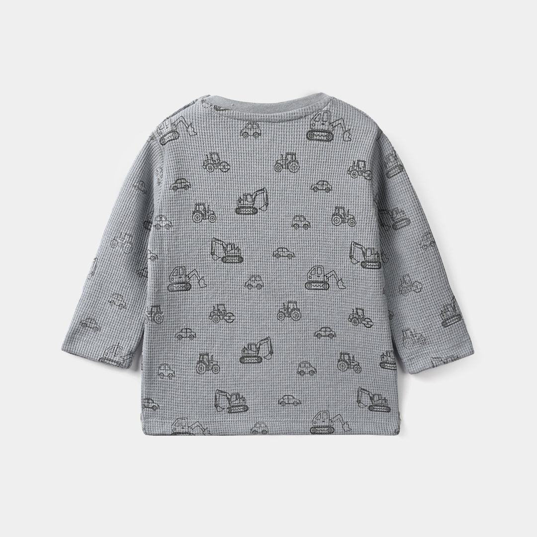 Infant Boys Thermal Knitted Suit Happy-Grey