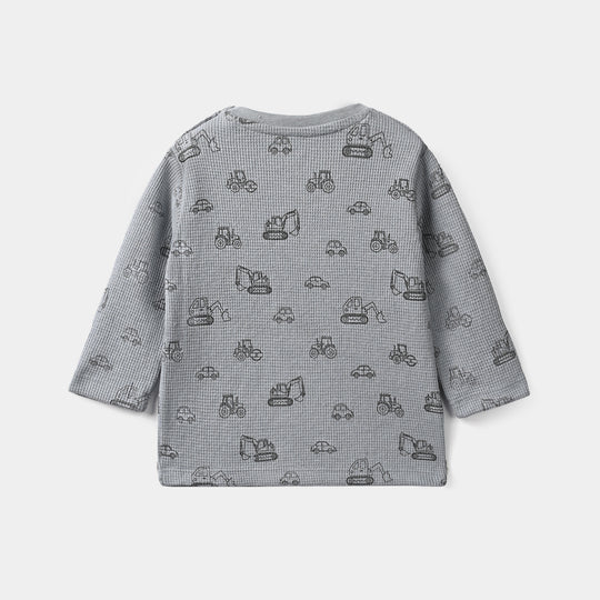 Infant Boys Thermal Knitted Suit Happy-Grey