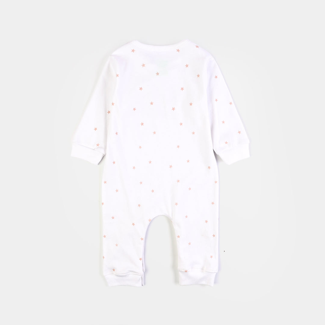 Infant Unsiex Cotton Interlock Romper 2Pc Set Little Star-White Brown