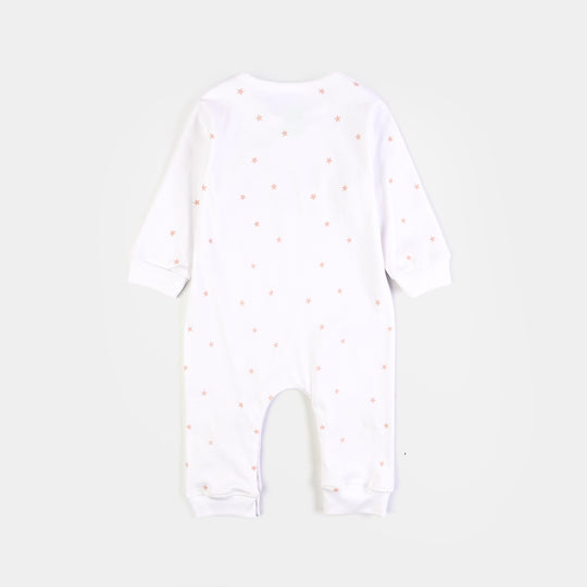 Infant Unsiex Cotton Interlock Romper 2Pc Set Little Star-White Brown