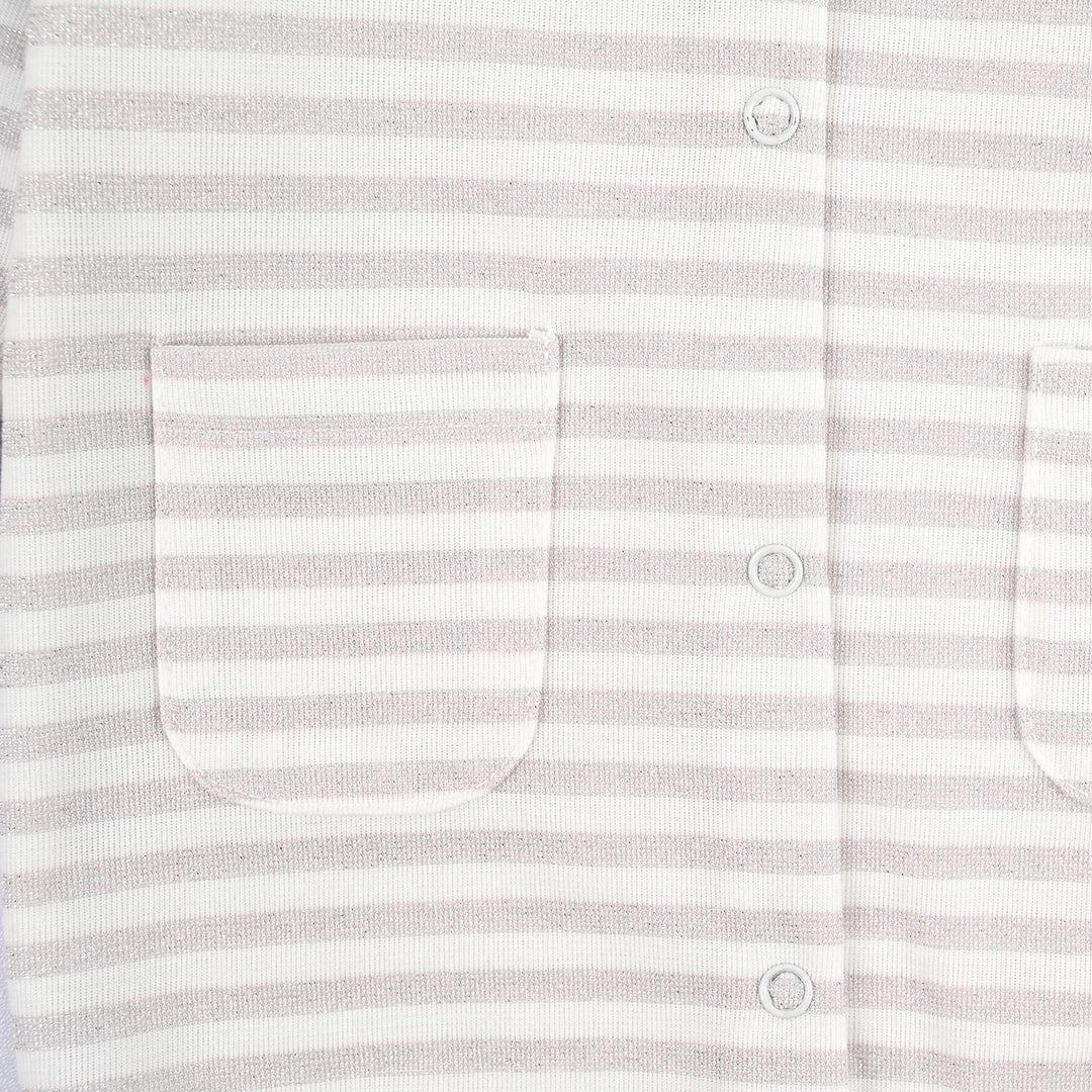 Infant Girls Cotton Interlock Knitted Romper Little Bow-OFF-White