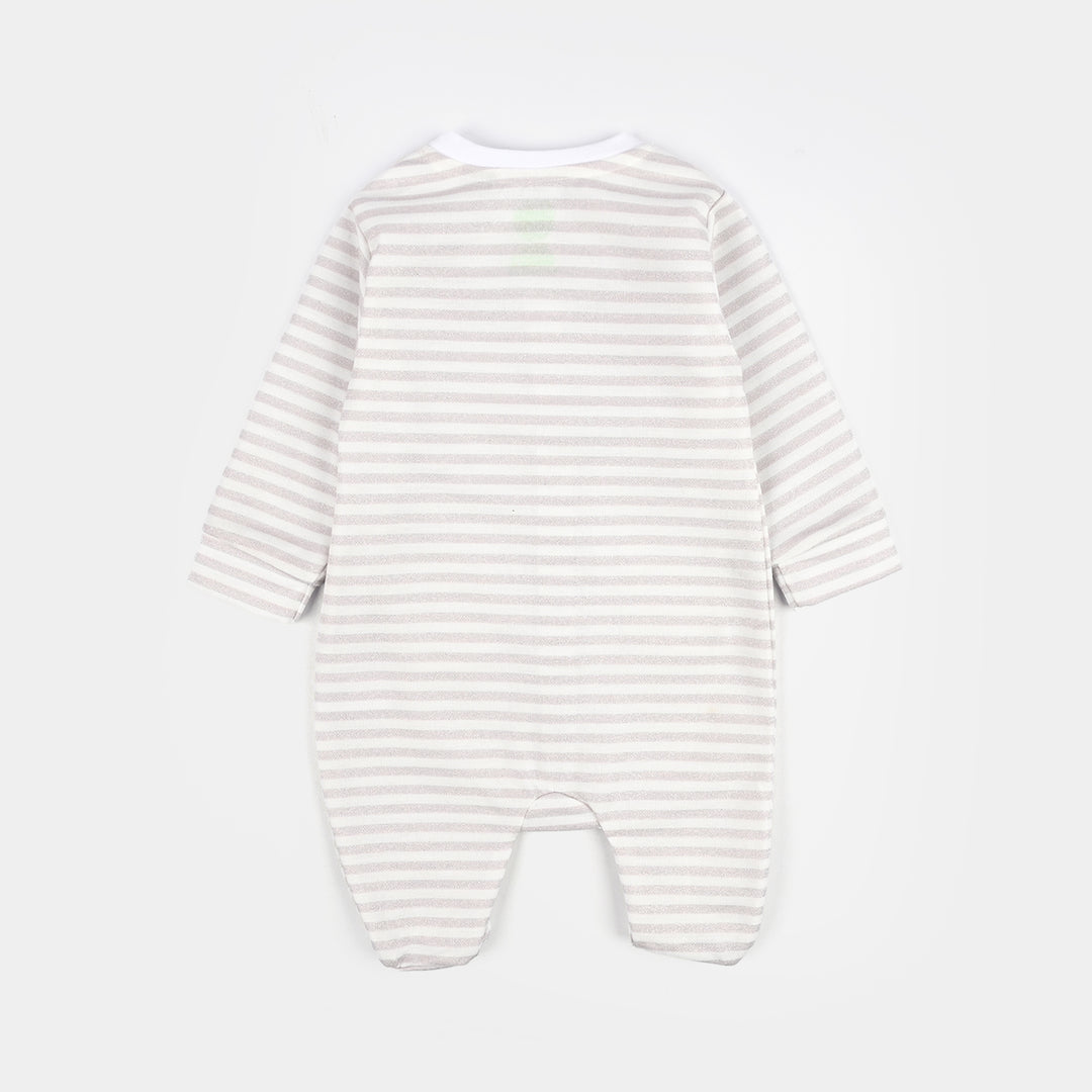 Infant Girls Cotton Interlock Knitted Romper Little Bow-OFF-White