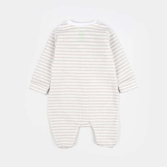 Infant Girls Cotton Interlock Knitted Romper Little Bow-OFF-White