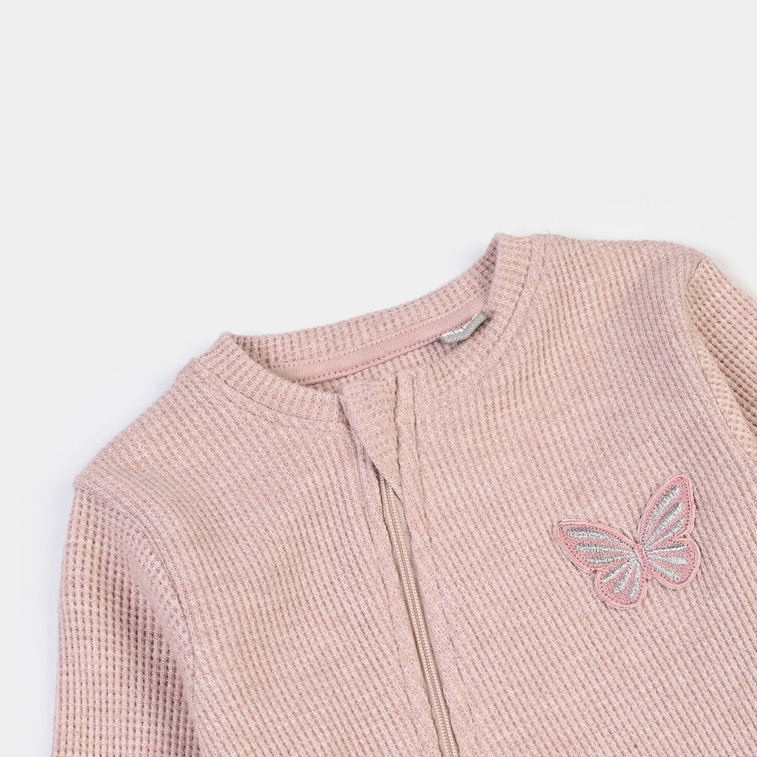 Infant Girls Rib Knitted Romper Blush-PINK