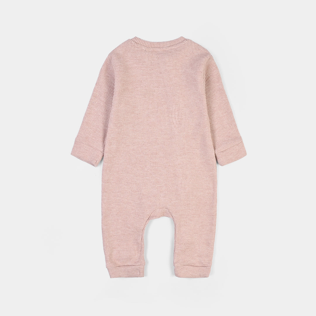 Infant Girls Rib Knitted Romper Blush-PINK