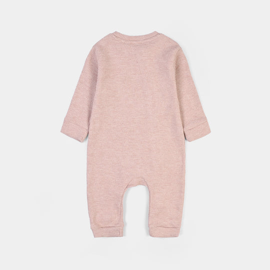 Infant Girls Rib Knitted Romper Blush-PINK