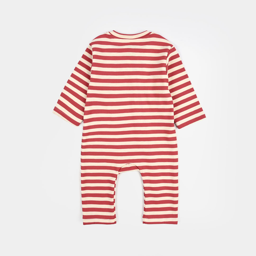Infant Girls Cotton Interlock Knitted Romper Cherry-RED