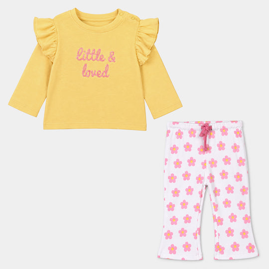 Infant Girls Cotton Interlock Knitted Suit Little & Loved-Golden