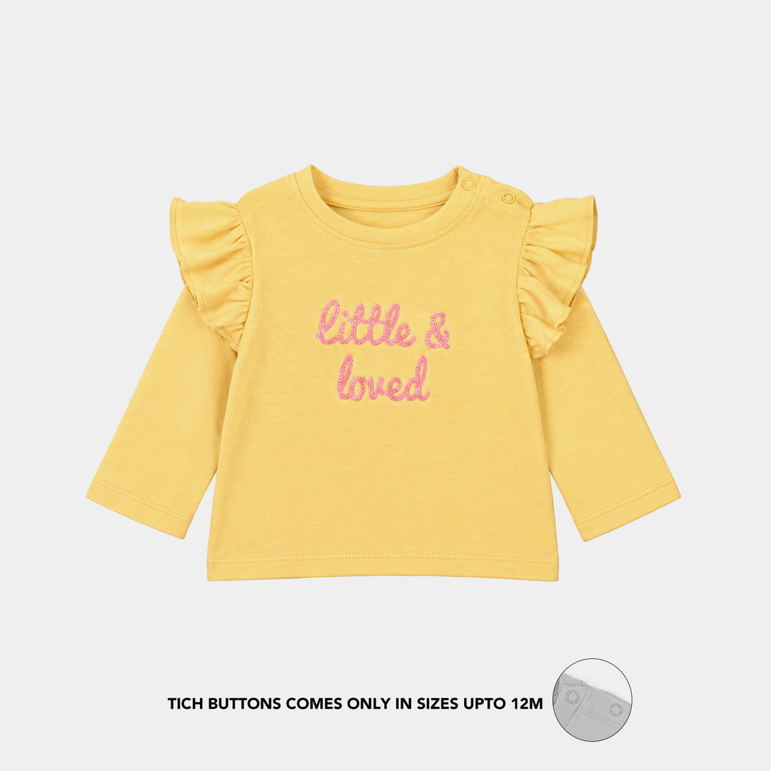 Infant Girls Cotton Interlock Knitted Suit Little & Loved-Golden