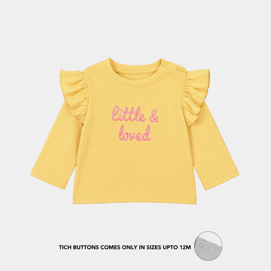 Infant Girls Cotton Interlock Knitted Suit Little & Loved-Golden