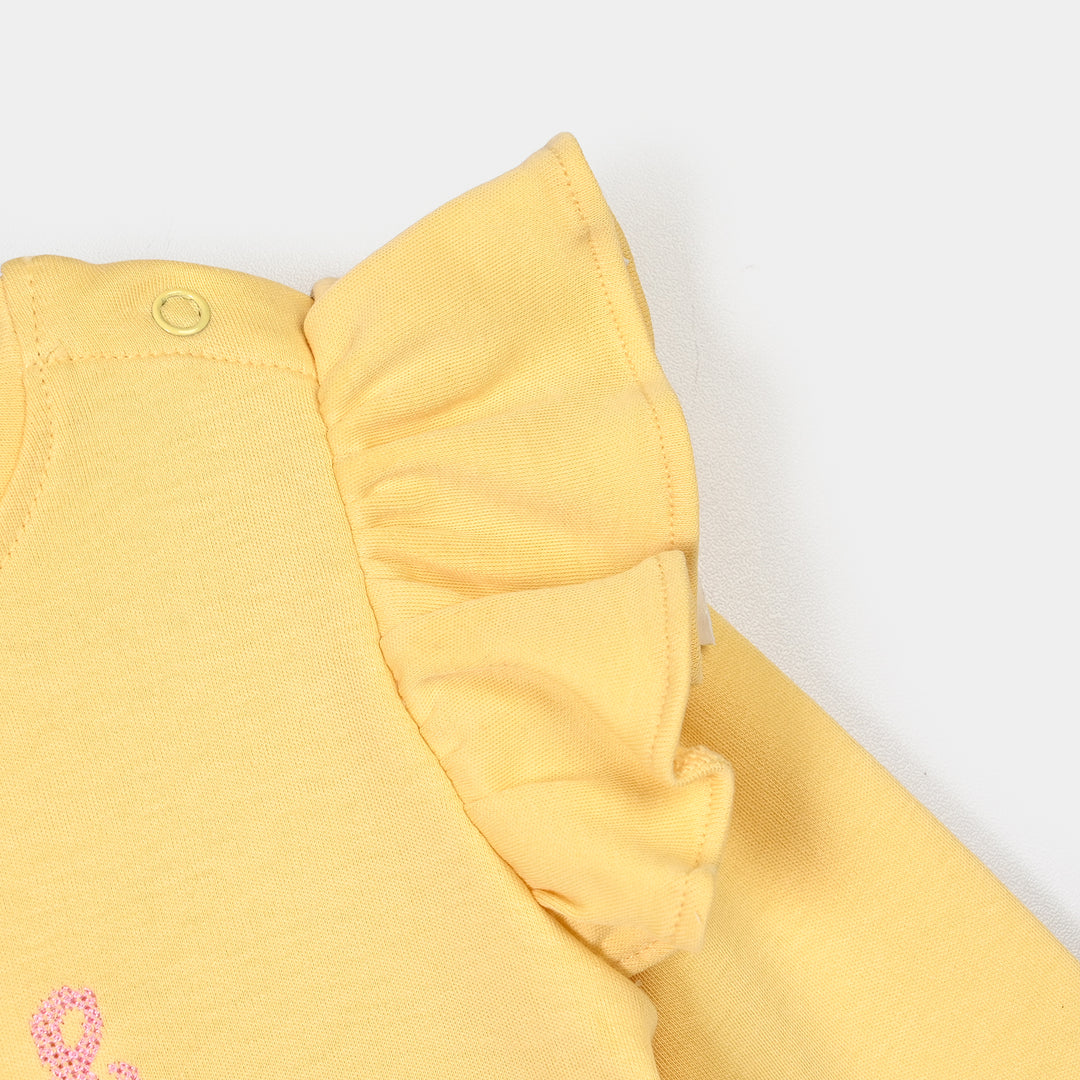 Infant Girls Cotton Interlock Knitted Suit Little & Loved-Golden
