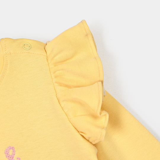 Infant Girls Cotton Interlock Knitted Suit Little & Loved-Golden