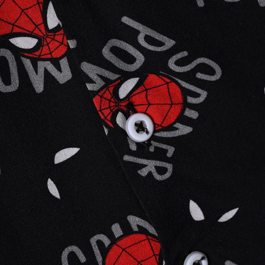 Boys Linen Viscose Nightwear Spider Power -BLACK
