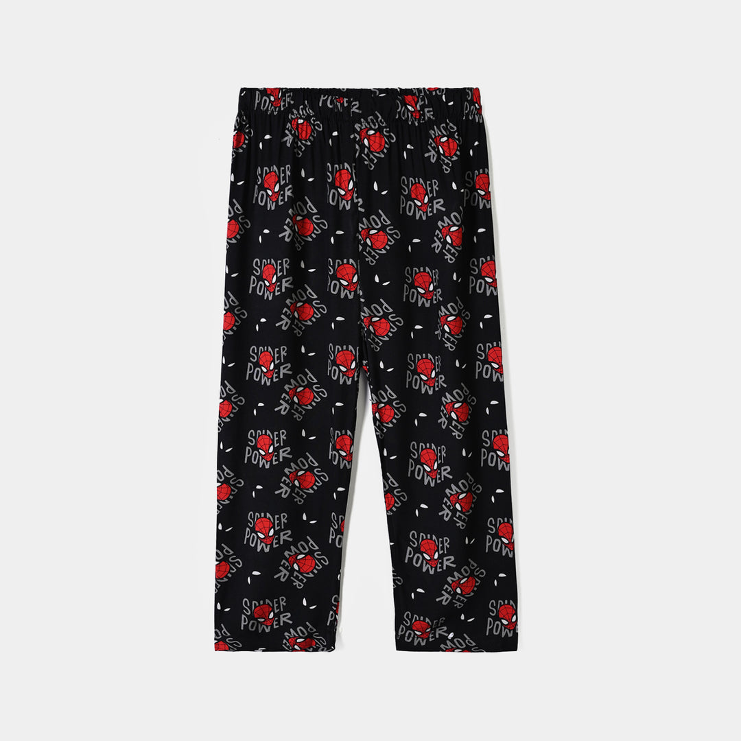 Boys Linen Viscose Nightwear Spider Power -BLACK