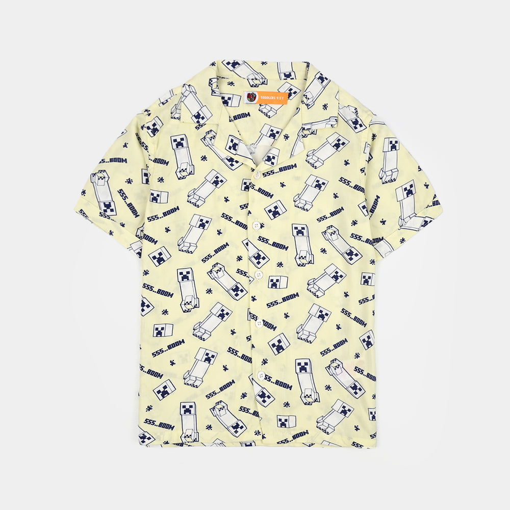Boys Linen Viscose Nightwear - Light Yellow