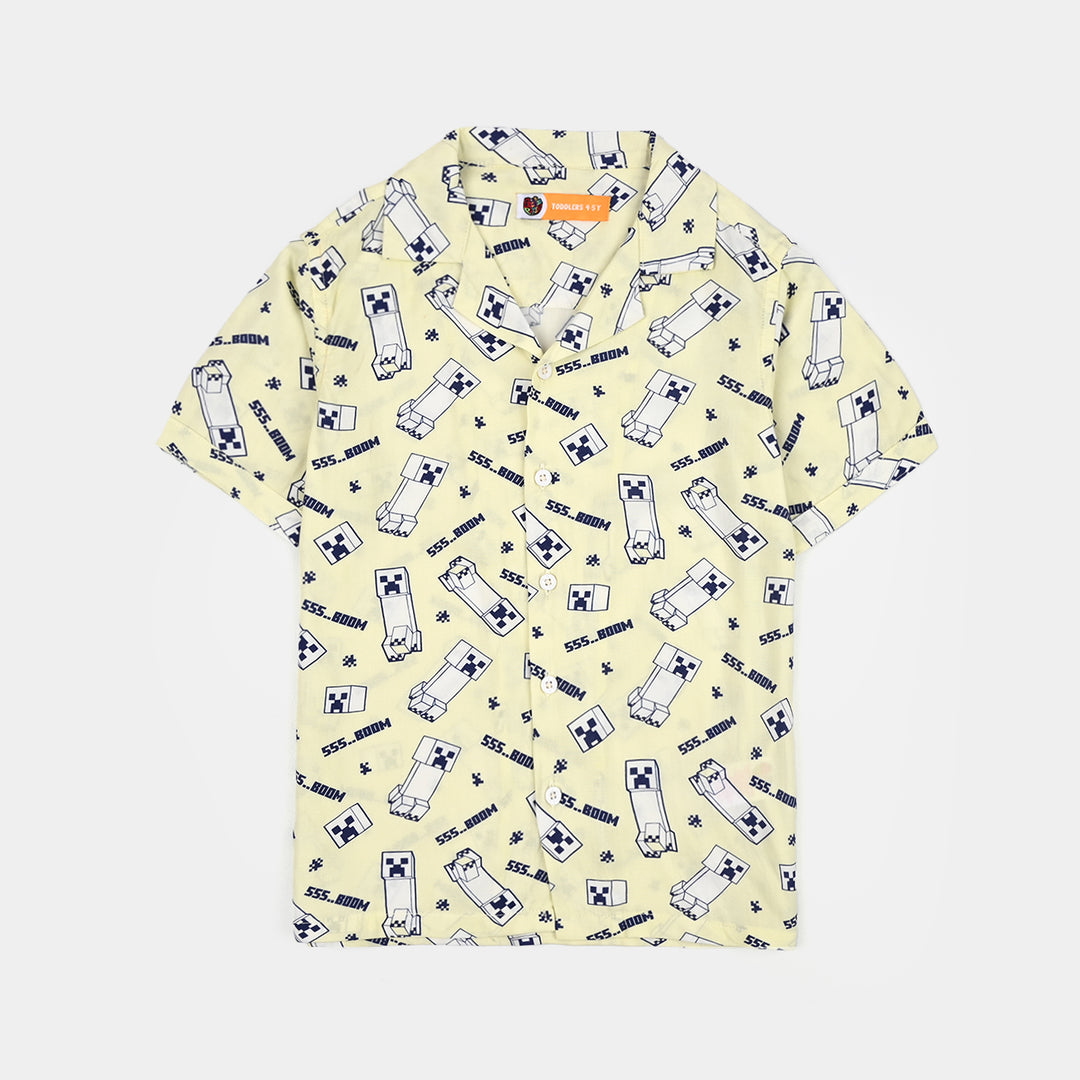 Boys Linen Viscose Nightwear - Light Yellow