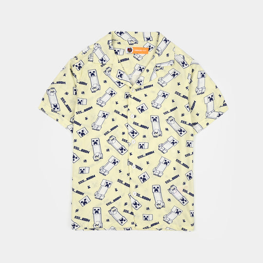 Boys Linen Viscose Nightwear - Light Yellow