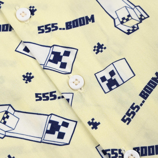 Boys Linen Viscose Nightwear - Light Yellow