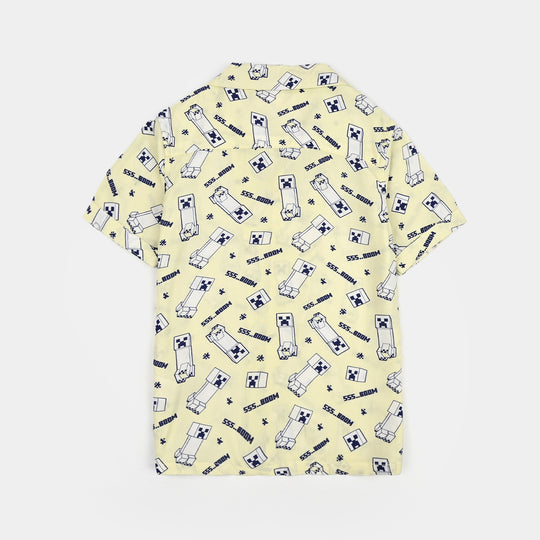 Boys Linen Viscose Nightwear - Light Yellow