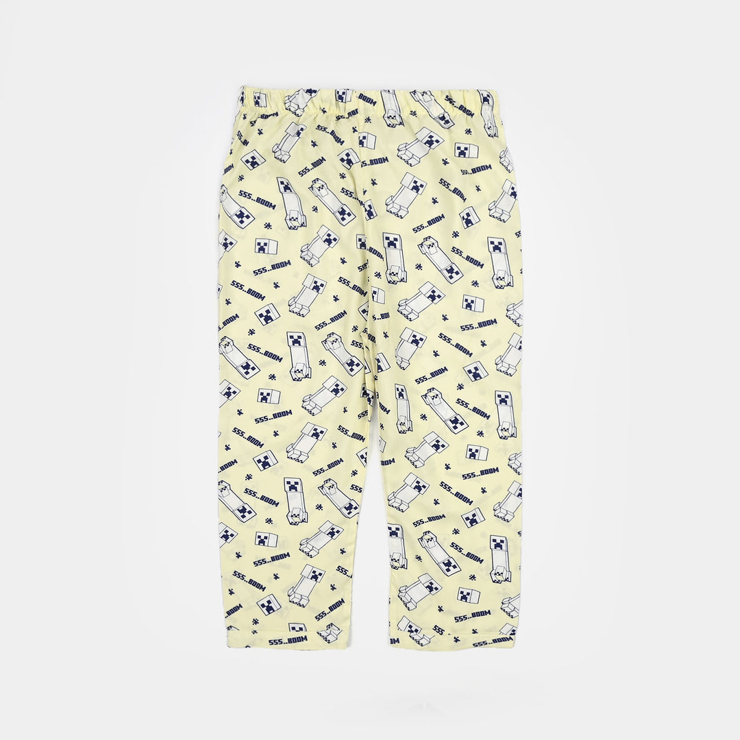 Boys Linen Viscose Nightwear - Light Yellow