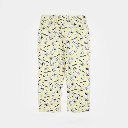 Boys Linen Viscose Nightwear - Light Yellow