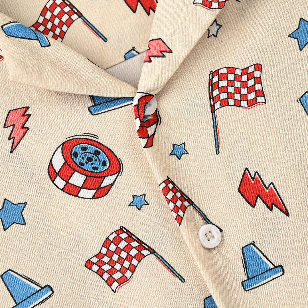 Boys Linen Viscose Nightwear-Grand Prix-BEIGE