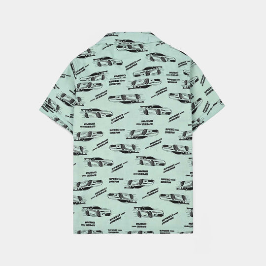Boys Linen Viscose Nightwear - Speed & Dream - Sea Green