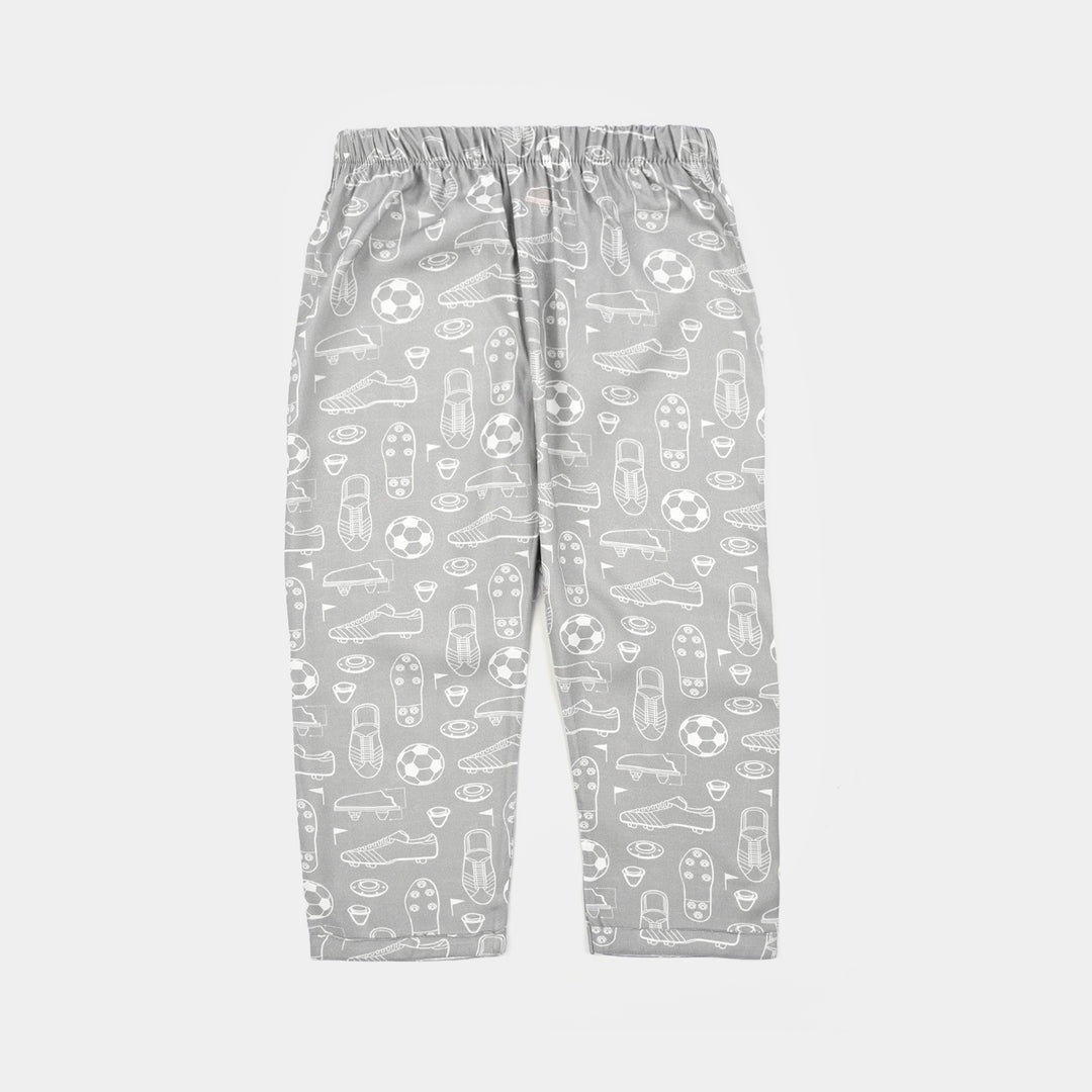 Boys Linen Viscose Nightwear-Football-GREY