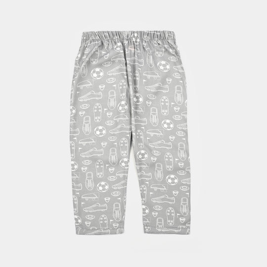 Boys Linen Viscose Nightwear-Football-GREY