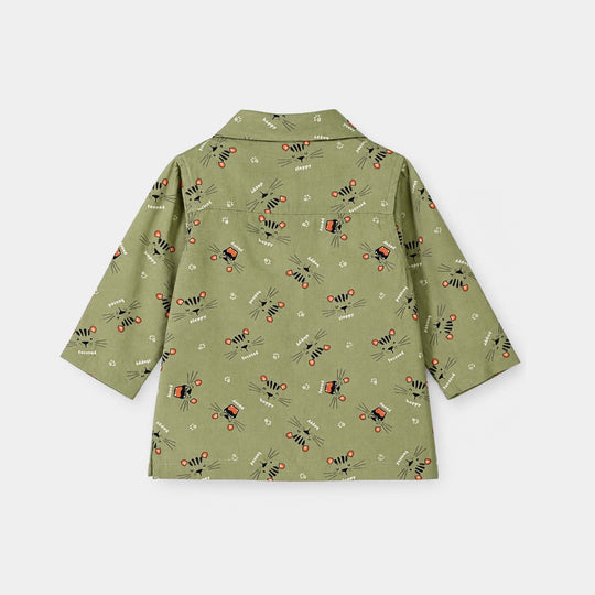 Infant Boys Linen Viscose Nightwear Sleepy-Green