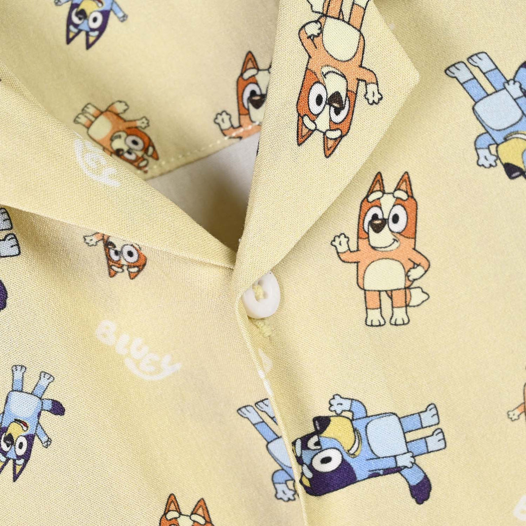 Infant Boys Linen Viscose Nightwear-Bluey-Yellow