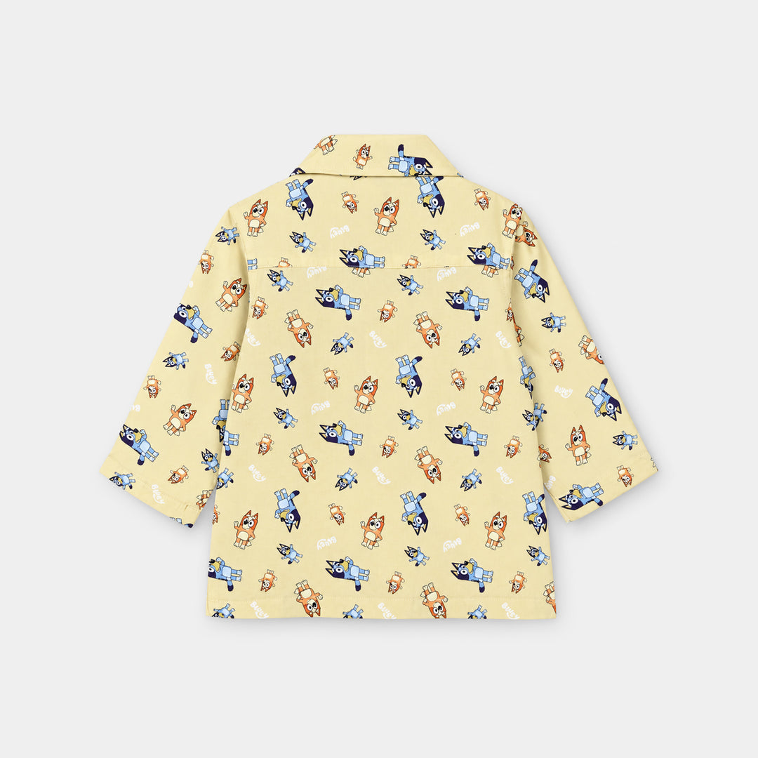 Infant Boys Linen Viscose Nightwear-Bluey-Yellow