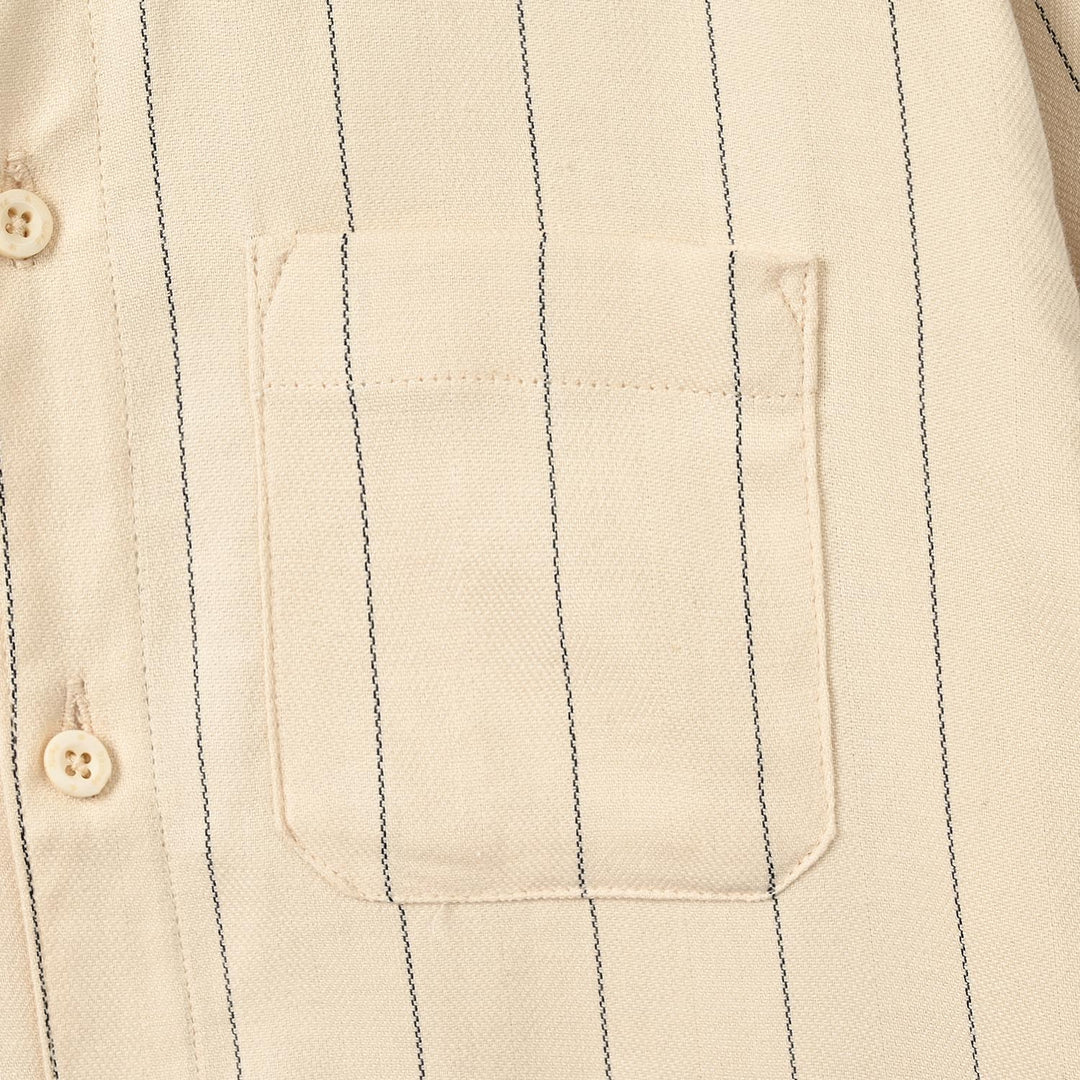 Boys Yarn Dyed Shirt F/S (Motion Detail)-BEIGE