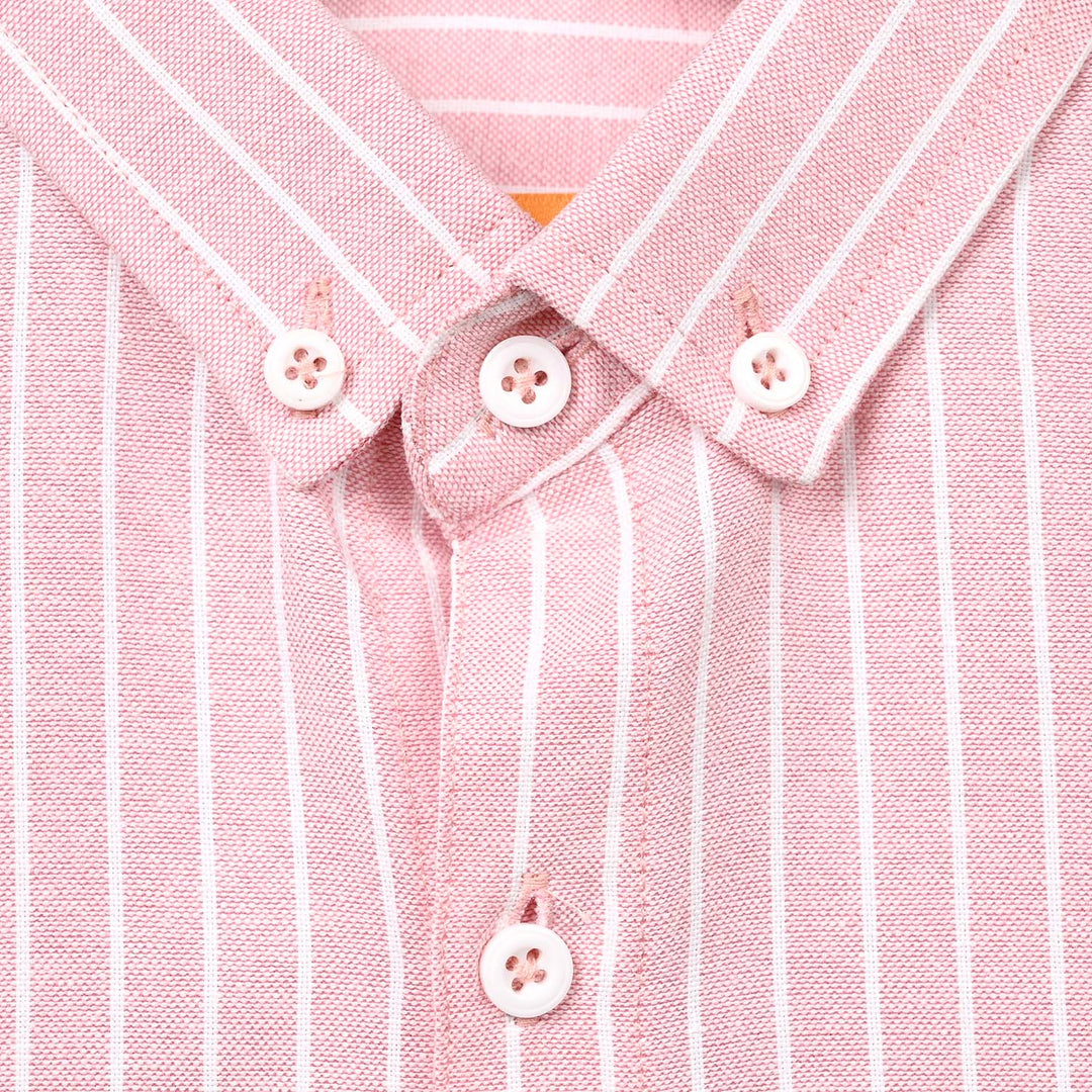 Boys Yarn Dyed Shirt (Three)- Pink Stripe