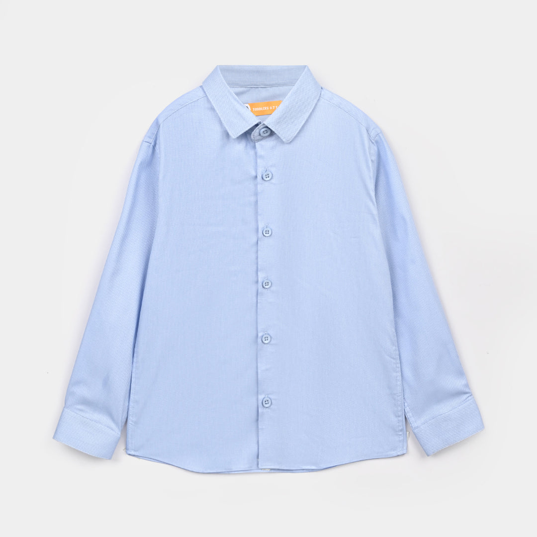Boys Yarn Dyed Formal Shirt (Blue)