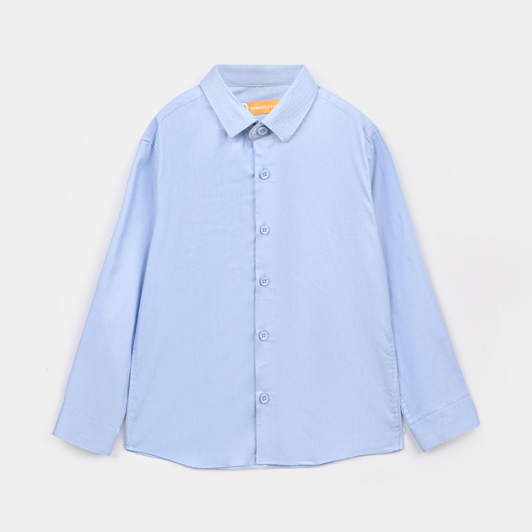 Boys Yarn Dyed Formal Shirt (Blue)
