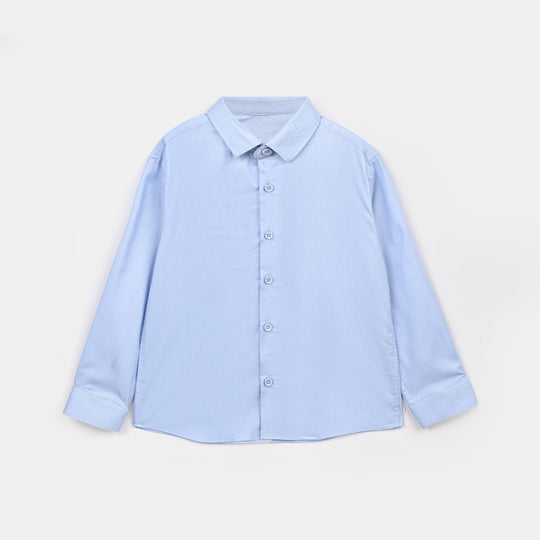 Infant Boys Yarn Dyed Formal Shirt (L/Blue)