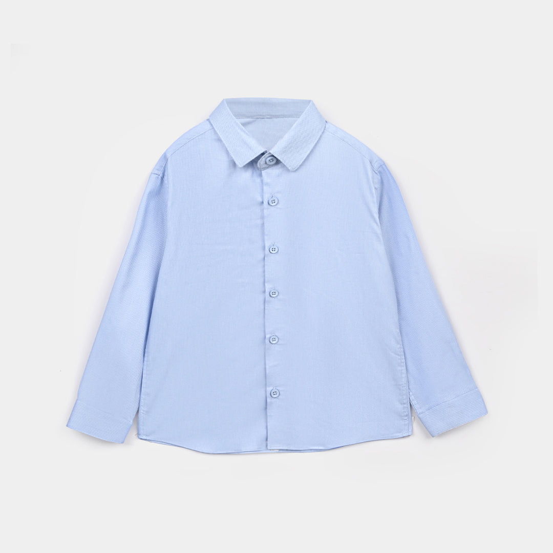 Infant Boys Yarn Dyed Formal Shirt (L/Blue)