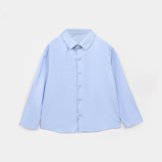 Infant Boys Yarn Dyed Formal Shirt (L/Blue)