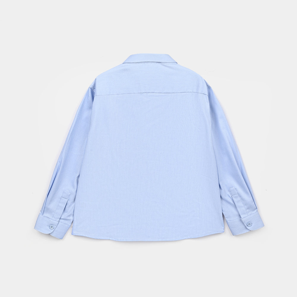 Infant Boys Yarn Dyed Formal Shirt (L/Blue)