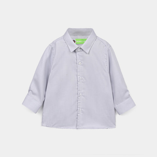 Infant Boys Yarn Dyed Formal Shirt (L/Grey)