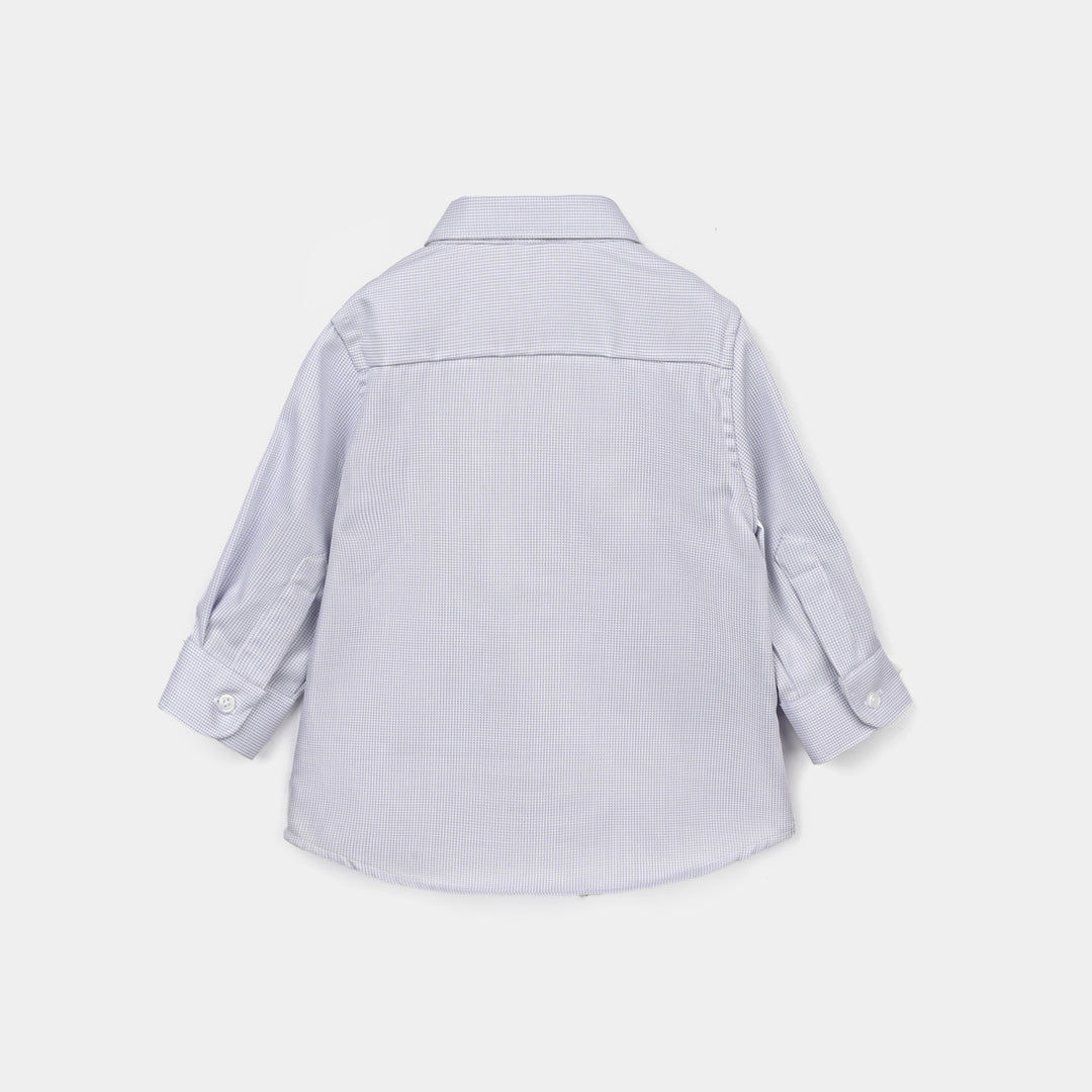Infant Boys Yarn Dyed Formal Shirt (L/Grey)